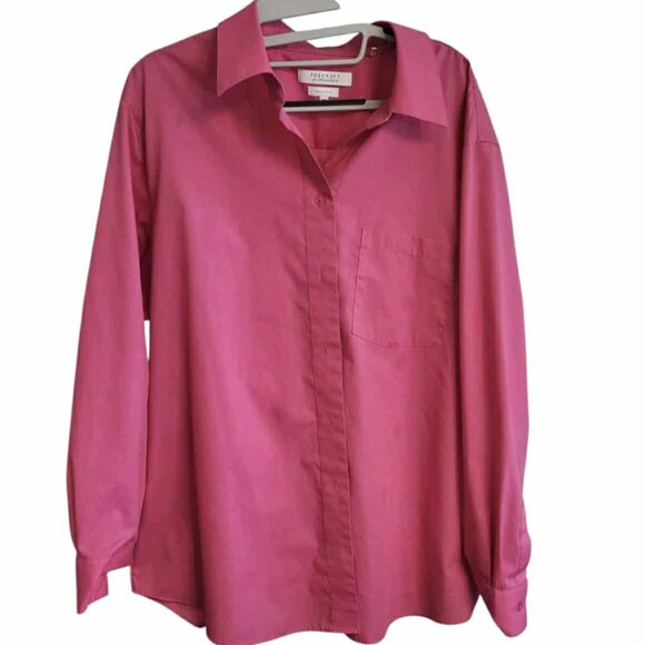 Foxcroft for Appleseeds Wrinkle Free 18W Pink Fuchsia Long Sleeve Shirt Top - Picture 1 of 5